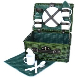 Comprar Cesta de PICNIC 4 servicios color verde en CesteriaGretel.Com