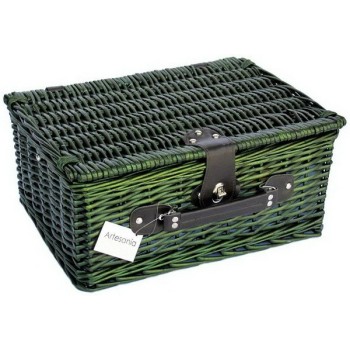 Comprar Cesta de PICNIC 4 servicios color verde en CesteriaGretel.Com