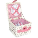 Cesto picnic blanco/rosa