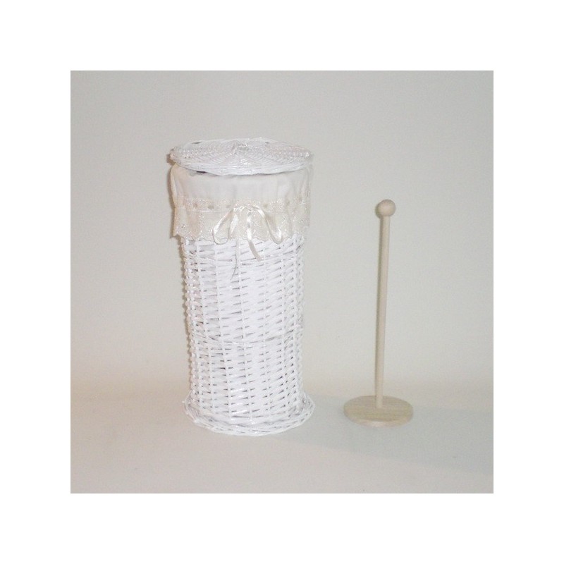 Comprar Portarrollos blanco lazo en CesteriaGretel.Com