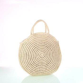 Bolso redondo rafia