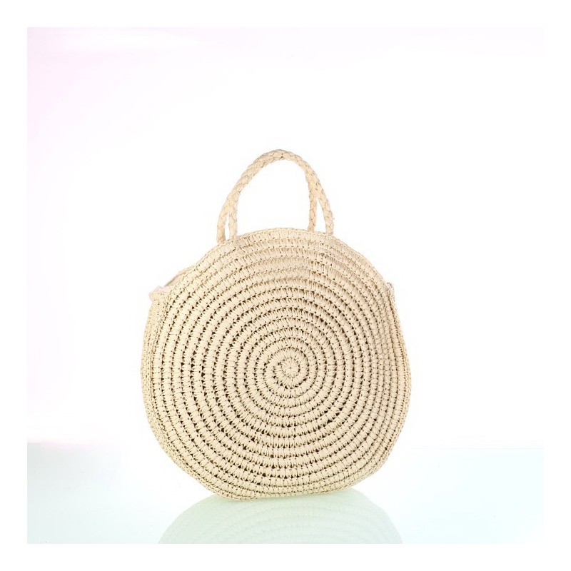 Bolso redondo rafia