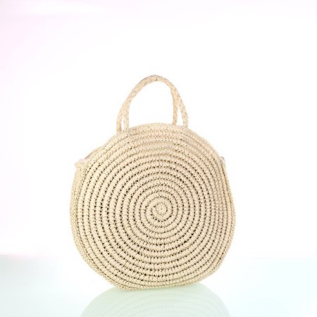 Bolso redondo rafia