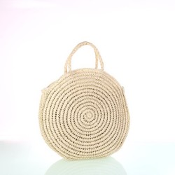 Bolso redondo rafia