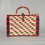 Bolso de junco con cierre