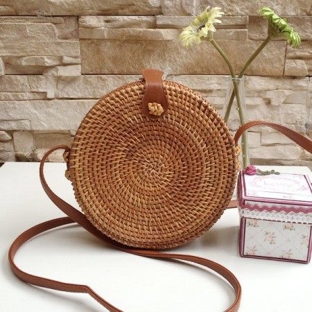Bolso rattan miel