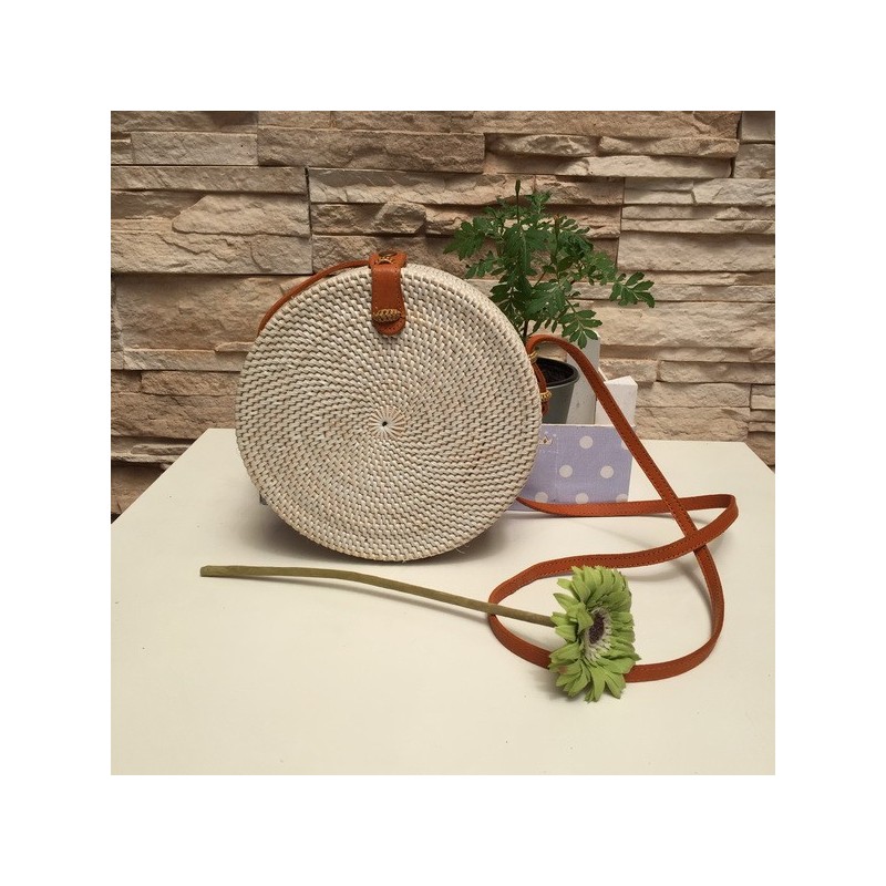 Bolso rattan blanco