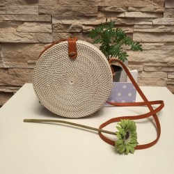 Bolso rattan blanco