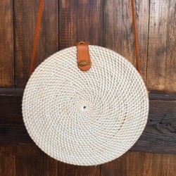 Bolso rattan blanco