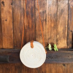 Bolso rattan blanco