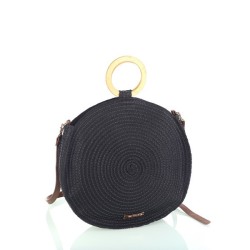 Bandolera de rafia negra