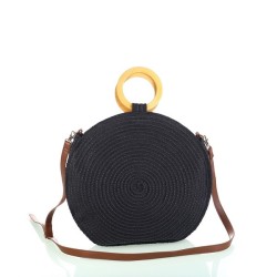 Bandolera de rafia negra