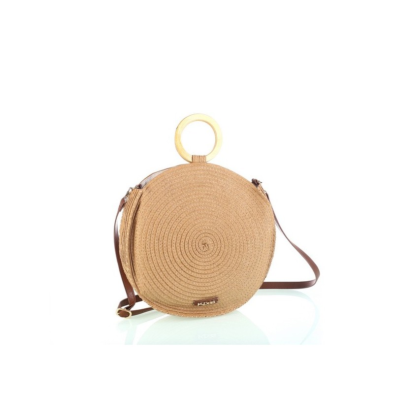 Bandolera de rafia tostado