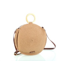 Bandolera de rafia tostado