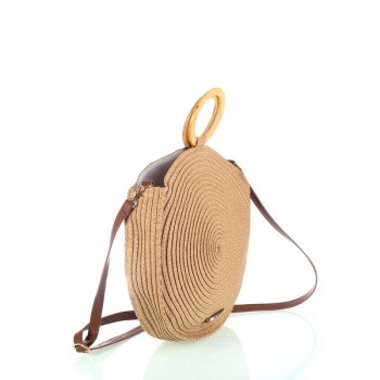 Bandolera de rafia tostado