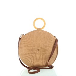 Bandolera de rafia tostado