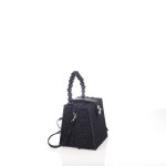 Bolso negro de rafia