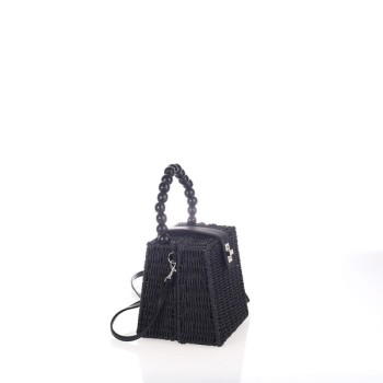 Bolso negro de rafia