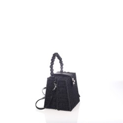 Bolso negro de rafia