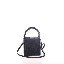 Bolso negro de rafia