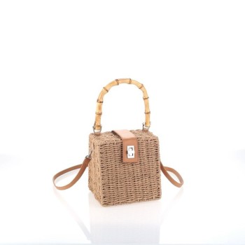 Bolso tostado de rafia