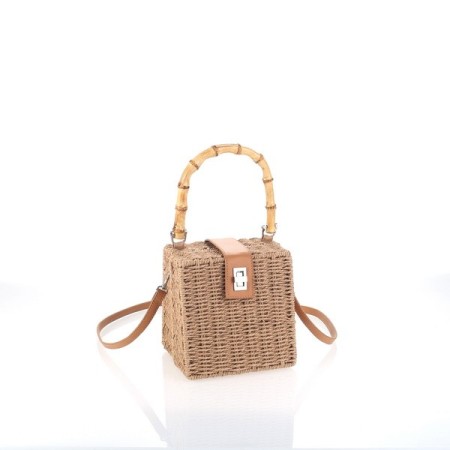 Bolso tostado de rafia