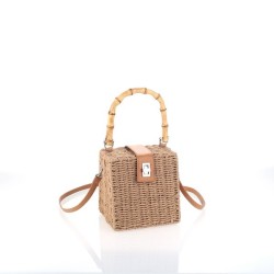Bolso tostado de rafia