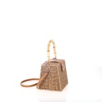 Bolso tostado de rafia