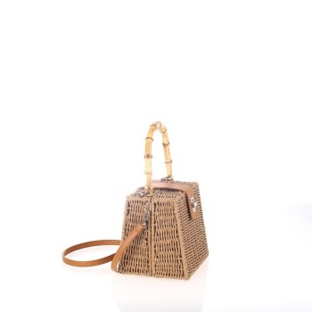 Bolso tostado de rafia