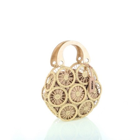 Bolso crema de rafia