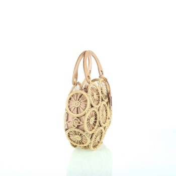 Bolso crema de rafia
