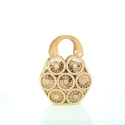 Bolso crema de rafia