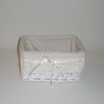 Comprar Cesta blanca con tela de lazo en CesteriaGretel.Com