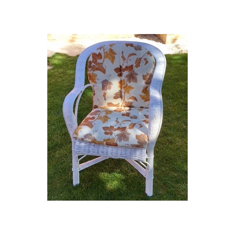 Sillón armadura blanco con tapicería