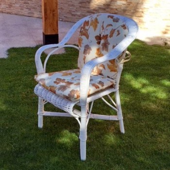 Sillón armadura blanco con tapicería