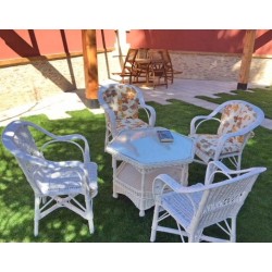 Sillón armadura blanco con tapicería