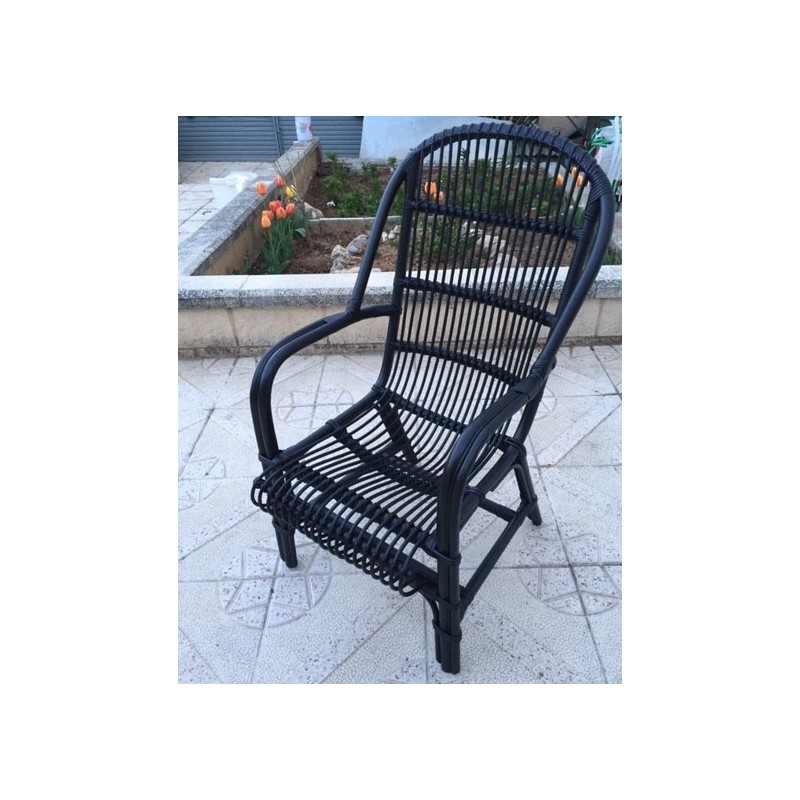 Sillón bambú en negro