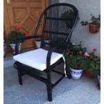 Sillón bambú negro c/asiento