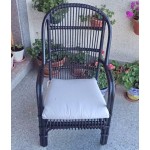 Sillón bambú negro c/asiento