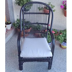 Sillón bambú negro c/asiento