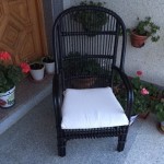 Sillón bambú negro c/asiento