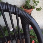 Sillón bambú negro c/asiento