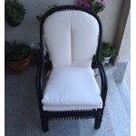 Sillón bambú negro c/tapicería