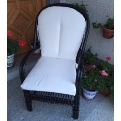 Sillón bambú negro c/tapicería