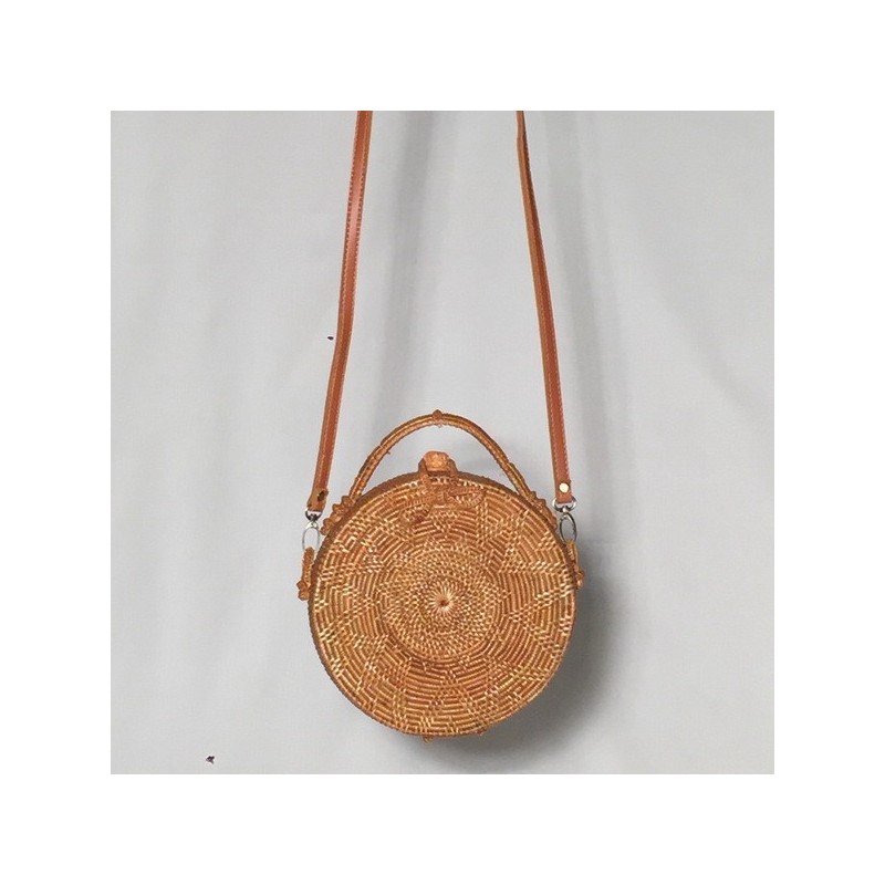 Bolso rattán miel