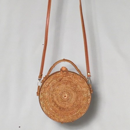 Bolso rattán miel