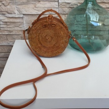 Bolso rattán miel