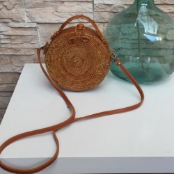 Bolso rattán miel