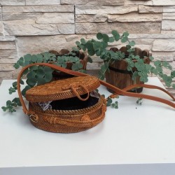 Bolso rattán miel