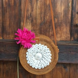 Bolso rattán caracola